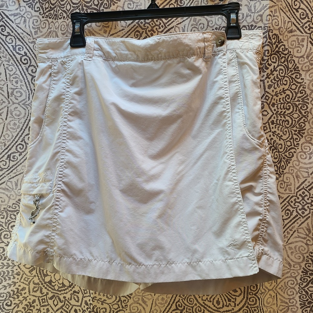 Columbia Wrap Skort Womens M Ivory Omni-Shade Hiking Utility Flamingo FL8031